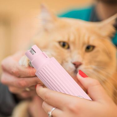 Шліфувальник для собачих кігтів | 3-ступеневий акумуляторний портативний LED | Шліфувальник кігтів для собак - для дорослих, сім'ї, друзів (рожевий)