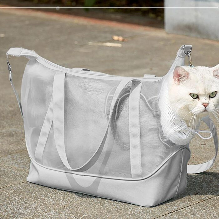 Переноска для собак та котів, регульована сумка-переноска для маленьких собак та котів, сумка для подорожей, переноска для цуценят, переноска для собак, сумка через плече для подорожей, м'ятно-зелений (сірий)