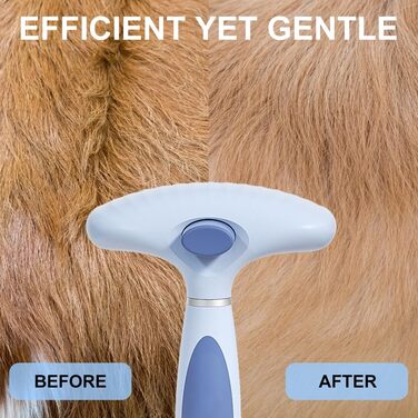 Щітка для собак, гребінець для догляду за шерстю, дворядний інструмент для видалення ковтунів та спутаного волосся з антиковзною ручкою, білий колір