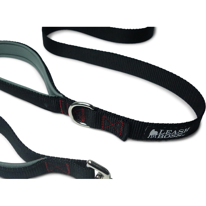 Повідок Leash Boss для великих собак з двома ручками та додатковою транспортною ручкою, міцний, з подвійною м'якою підкладкою, для вигулу та дресирування