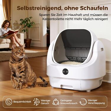 Автоматичний лоток для котів Katzenklo Selbstreinigend з контролем запаху, сенсорами та керуванням через додаток - для великих котів