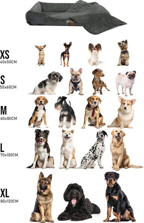 Корзина для собак Normani з підстилкою - лежанка для домашніх тварин, миючий чохол до 95°C, підходить для котів та собак, з екологічно чистих матеріалів, антрацит, 40x50 см