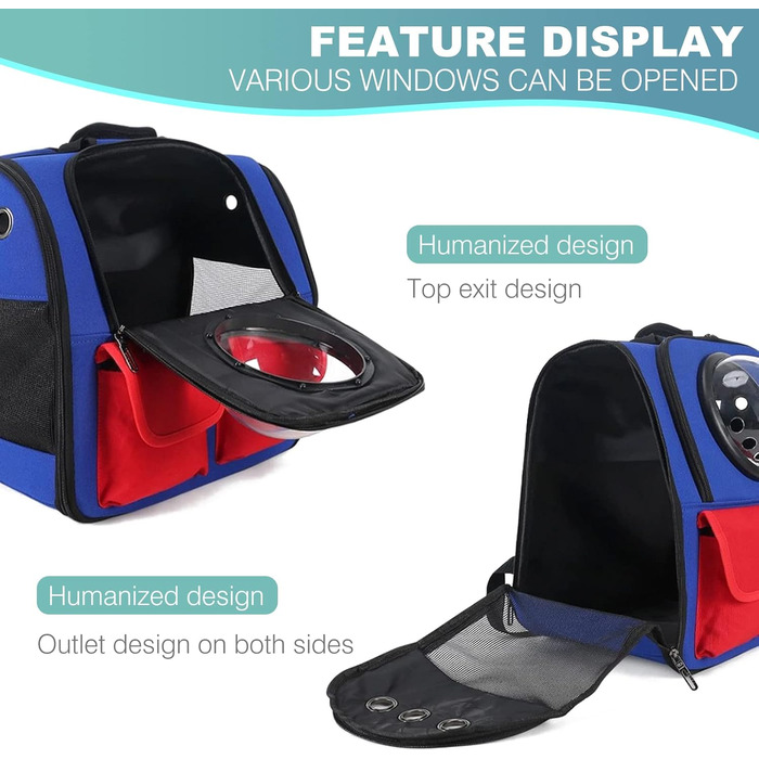 Рюкзак для кота PETCUTE, чорний, з висувною матрацом, для маленьких котів та собак, дихаючий, складаний, Oxford-Tuch