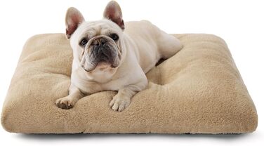 Килимок для собак BEDSURE великого розміру - м'яка лежанка для собак, комфортна матрац для домашніх тварин з неслизьким дном, тепла подушка для великих собак, верблюжий колір, 74x53x8 см