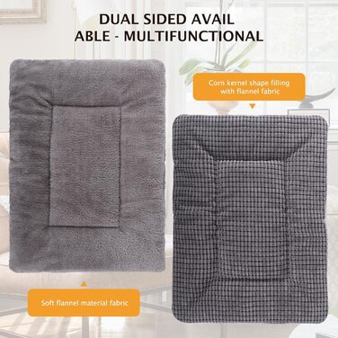 Килимок для собак - м'який та теплий лежак для тварин, лежак-пуф, килимок для собак, 90x70 см, сірий