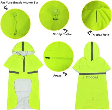 Водонепроникний дощовик для великих собак, зелений, розмір 6XL