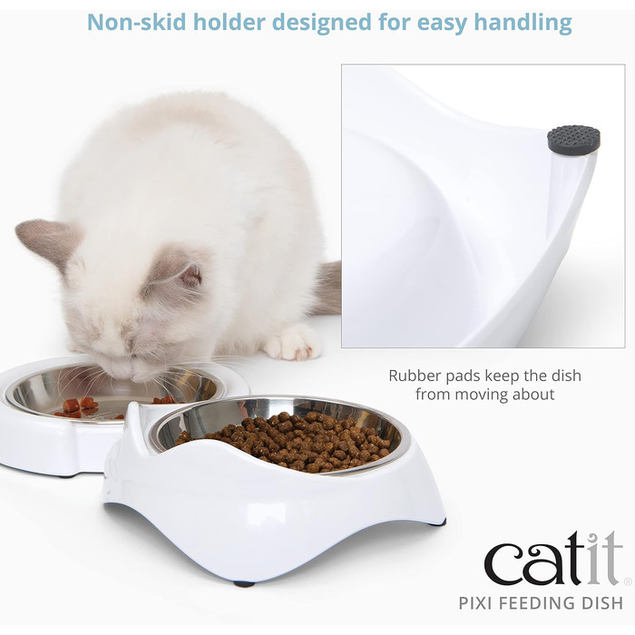 Catit PIXI Двомісний миска для котячого корму, білий