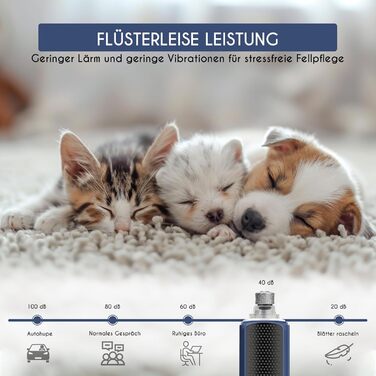 Шліфувальник для собак Candure: тиха акумуляторна машинка для догляду за кігтями з LED-підсвічуванням та змінним насадком, підходить для собак всіх розмірів (Marineblau)