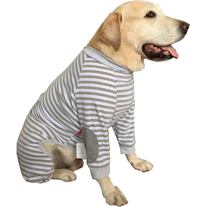 Піжама для собак, комбінезон, для собак середніх та великих порід, м'яка, дихаюча, з блискавкою