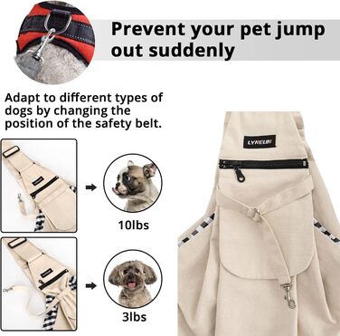 Транспортна сумка для собак та інших домашніх тварин Lyneun, регульована, дихаюча, для прогулянок та активного відпочинку (біла)