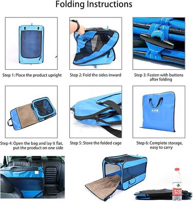 Складана переноска для собак та котів, 600D водонепроникна тканина, переноска для тварин для подорожей та дому, авто-переноска для котів та собак (Зелений, XL-80*56*56)