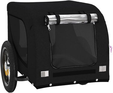 Причіп для велосипеда, переноска для собак, чорний (124x53x53 см)