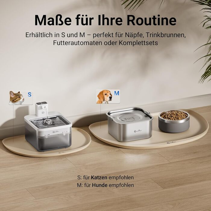 Підкладка під миску для котів DownyPaws, силіконова, 45 x 32 см, бежева - протиковзна, легко миється, BPA-free