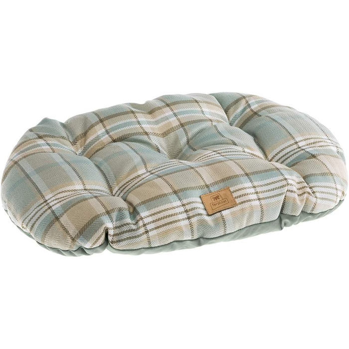 Подушка для собак та котів Ferplast SCOTT XL, двостороння, шотландський принт, м'який велюр, коричнева, для дому