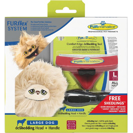 FURminator FURflex подарунковий набір для собак L, деШеддер і іграшка, червоний