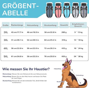 Водонепроникний теплий зимовий одяг для собак ALLSOPETS - куртка з відбиваючими смугами, стильна жилетка для холодної погоди (Blendblau, 3XL)