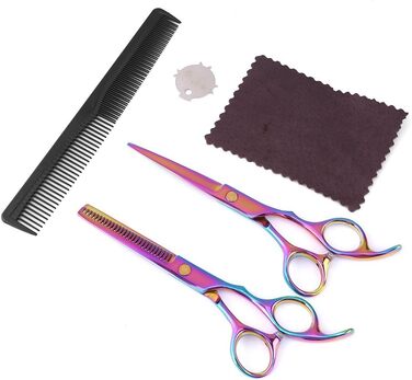 Набір професійних ножиць для грумінгу собак з безпечними закругленими кінцями, набір ножиць для шерсті, грумінг-ножиці з нержавіючої сталі для собак (кольорові)