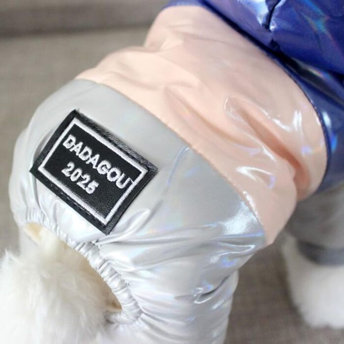 Зимовий одяг для собак: пуховик, комбінезон, зимова куртка. Водонепроникний зимовий теплий одяг з капюшоном для собак. Кольори: фіолетовий, жовтий. Розмір S