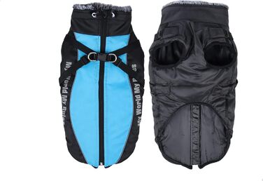Зимовий теплий одяг для собак FeimaX: водонепроникна куртка з плюшем, світловідбиваючий жилет для маленьких, середніх та великих собак XL (Обхват грудей: 57 см, Довжина спини: 42 см), Колір: Синій