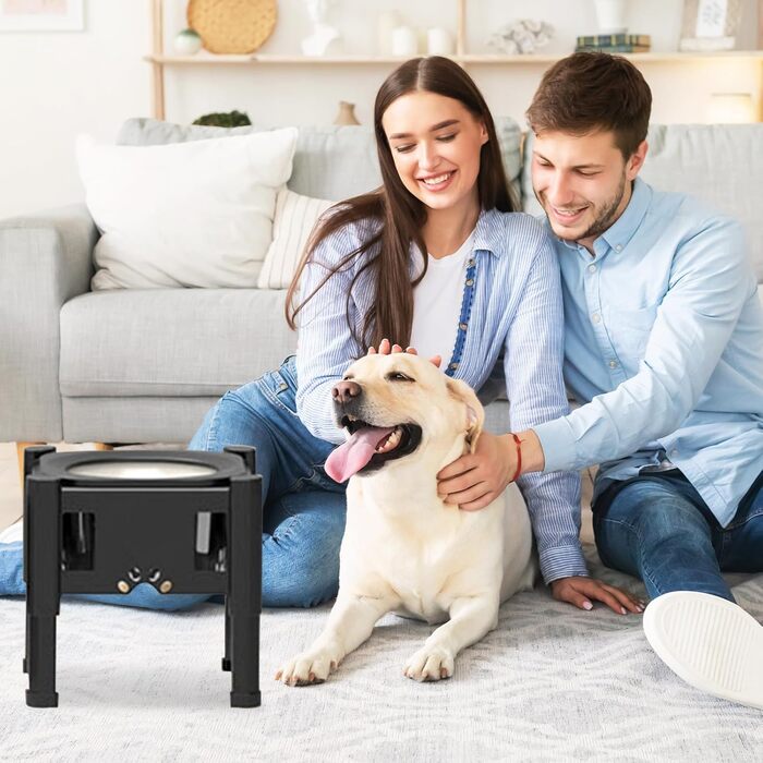 Підвищений годівниця для собак Felenny, 3 регульовані висоти, антипроливання, повільний диспенсер для води та корму, великі, середні та малі породи собак та котів