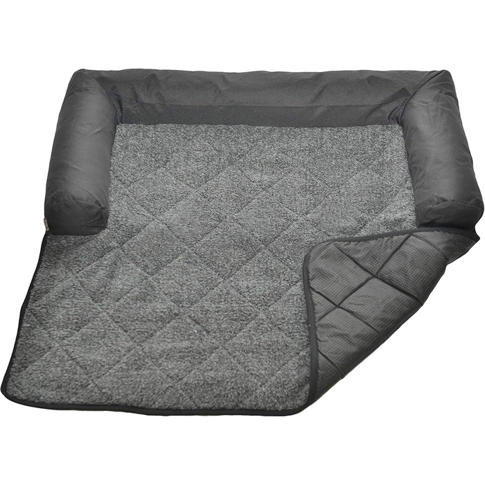 Підстилка для собак Raikou: м'яка лежанка-коврик для собак великих та маленьких порід (90x90 см, чорний меланж)