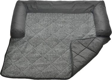 Підстилка для собак Raikou: м'яка лежанка-коврик для собак великих та маленьких порід (90x90 см, чорний меланж)