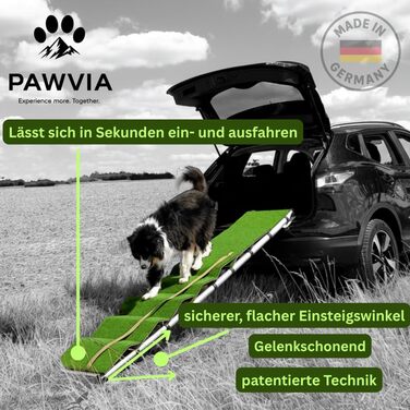 Рампа для собак Extra Lange – 2,6 м, телескопічна, з алюмінію – для великих собак, сумісна з SUV, автодомом та легковими автомобілями – Made in Germany