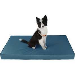 Ортопедичне ліжко для собак з Memory Foam, блакитне, розмір M. Ліжко для собак з шаруватого пінополіуретану, знімний, пральний чохол. Підходить для собак маленьких, середніх та великих порід.
