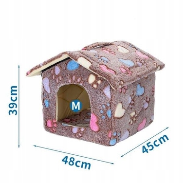Плюшевий будинок-ліжечко для собак NOBLEZA, 48x45x39 см, розмір M