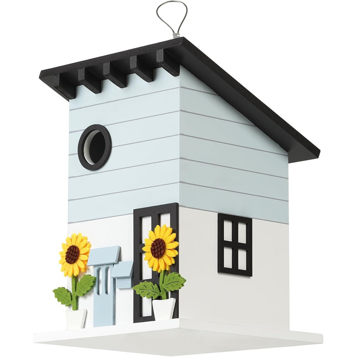 Дім для птахів JUJOYBD - дерев'яний годівниця для птахів у стилі кантрі, для саду, балкону та тераси, з отвором 33 мм