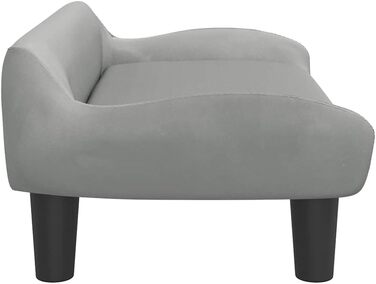 Крісло-ліжко для собак, м'яке лежання для тварин, лежанка для маленьких собак та котів, світло-сірий велюр, vidaXL