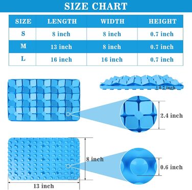 Інтерактивна килимок для собак, 2 шт. Силіконовий килимок для носа собак, для тренування нюху та повільного годування, сприяє природному пошуку їжі та зняттю стресу, розмір M-8'X13', блакитний колір