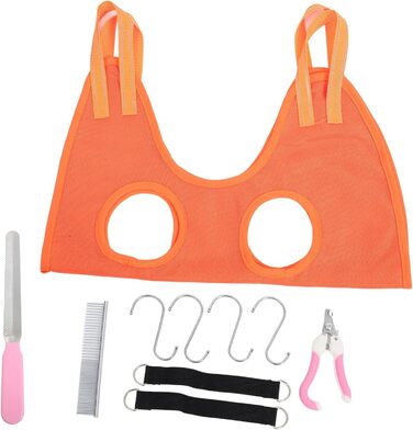 Гамак для грумінгу собак з машинкою для стрижки та кусачками для нігтів - практичний та безпечний аксесуар для догляду за домашніми тваринами (помаранчевий)