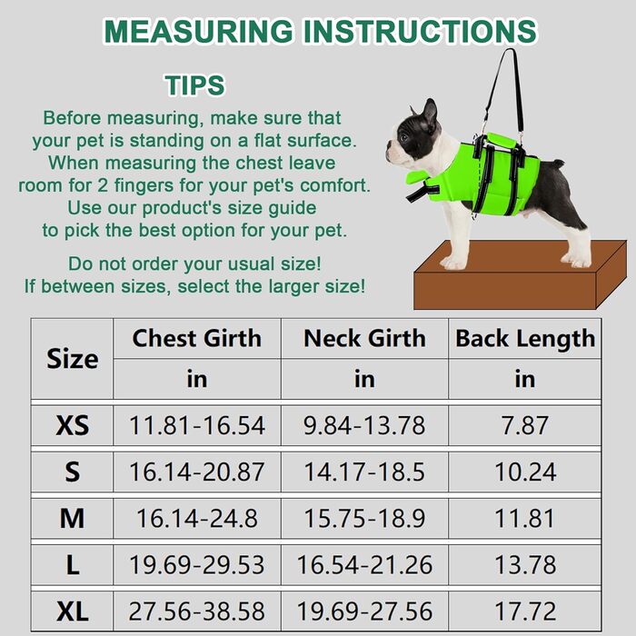 Жилет для плавання собак Fragralley, зелений, розмір Medium