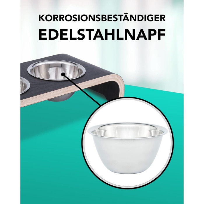 Набір мисок для котів MilaCasa Katzennapf - 2 шт. підняті миски для котів, подвійний набір мисок для їжі та води для котів (Макассар)