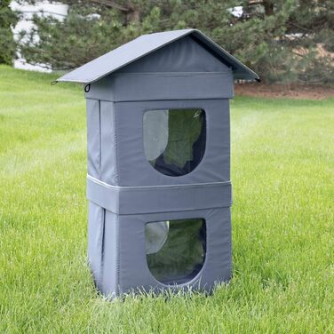 Вуличний котячий будиночок Kitty City, водонепроникний, утеплений, кубічної форми, для котів