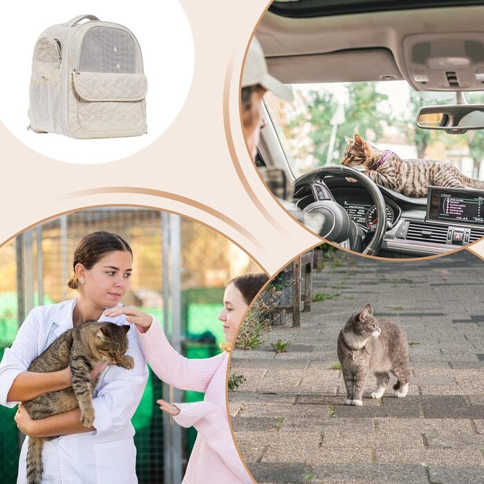 Рюкзак-переноска для тварин: регульований, дихаючий, для собак та котів | Легкий рюкзак для подорожей з сітчастими вставками, безпечний, з м'якими ременями, підходить для маленьких тварин