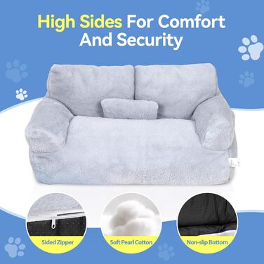 М'яке ліжко для котів та собак великого розміру 90x56x30 см, з неслизьким дном