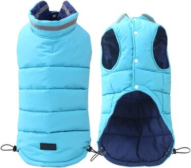 Вітронепроникна жилетка для собак, водонепроникна куртка для собак, тепла жилетка для собак та котів, з рукавами, бавовняна, відбиваюча, зелена, для зими (4XL, Синій)