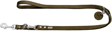 Регульований повідок для собак HUNTER, шкіряний, міцний, оливковий, 1.6×200 см