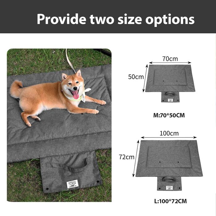 Килимок для собак на винос, 70 x 50 см, килимок для собак Outdoor, миючий, нековзний, килимок для машини, автомобільний, для собак та котів (S, Сірий, Medium)