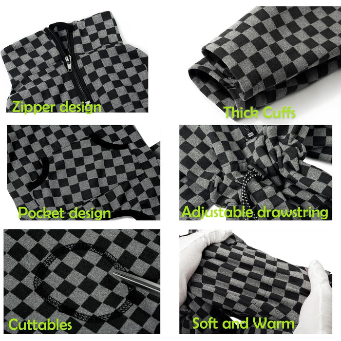 Теплий флісовий зимовий одяг для собак - теплий комбінезон-піжама для собак, розмір XX-Large, чорний