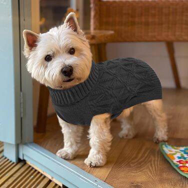 Теплий пуловер для собак Kuoser, пуловер для маленьких, середніх та великих собак, флісовий пуловер для собак, сірий колір, розмір XL (обхват грудей 62 см)