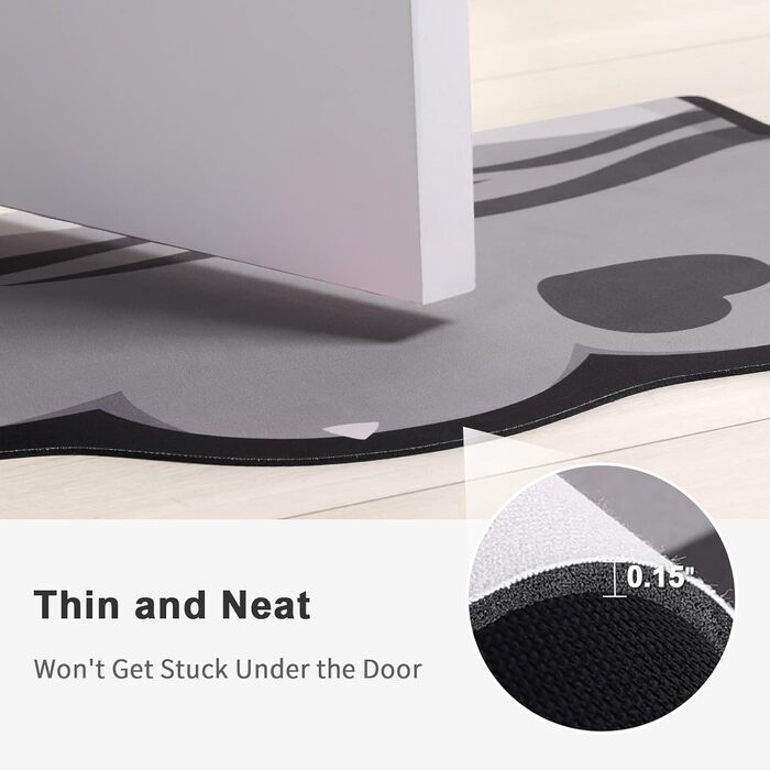 Килимок для котячого корму Stiio, гумова основа, нековзний, вологостійкий, 43.2 x 71.1 см, сірий