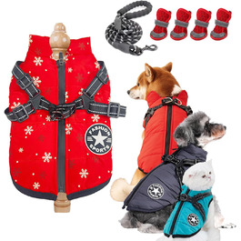 Зимовий теплий одяг Furry King для собак: водонепроникний 3-в-1, з інтегрованим шлейкою. Підходить для малих, середніх та великих собак та котів.