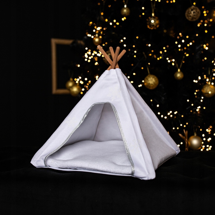 Святковий будиночок для котів та собак, XL 55x55 см, червоний