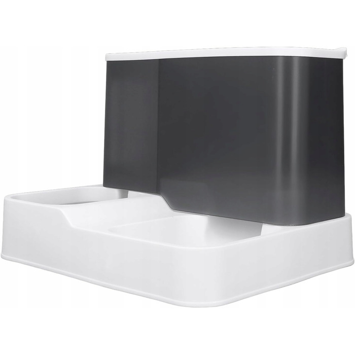 Автоматичний годувальник та поїлка для тварин, великий контейнер 2,8 л + 1 л, сірий