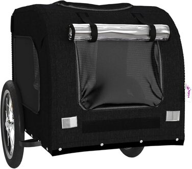 Ферштрайт Причіп для велосипеда, переноска для собак, вантажний причіп, Oxford-Gewebe, чорний, 125 x 64 x 66 см, до 45 кг