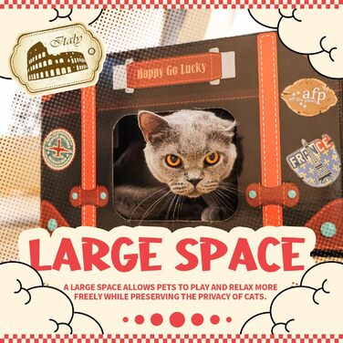 Котячий будиночок-крісло з картонної хвилястої поверхні ALL FOR PAWS Happy Go Lucky - великий, знімний, для дому