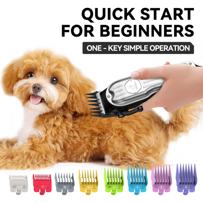 Професійний набір для догляду за собаками: триммер для подушечок лап, бездротовий шерстеріз для густого хутра, тихий нашийник-шлифувальник, машинка для стрижки собак, котів та інших домашніх тварин (сріблястий)